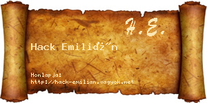 Hack Emilián névjegykártya